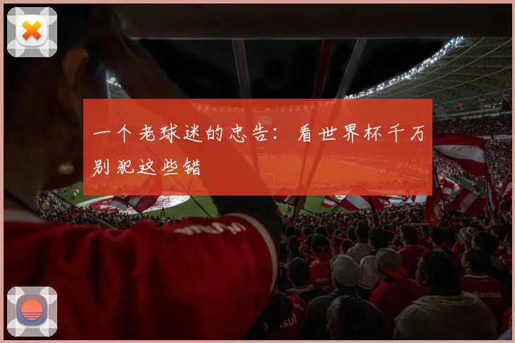 一个老球迷的忠告:看世界杯千万别犯这些错